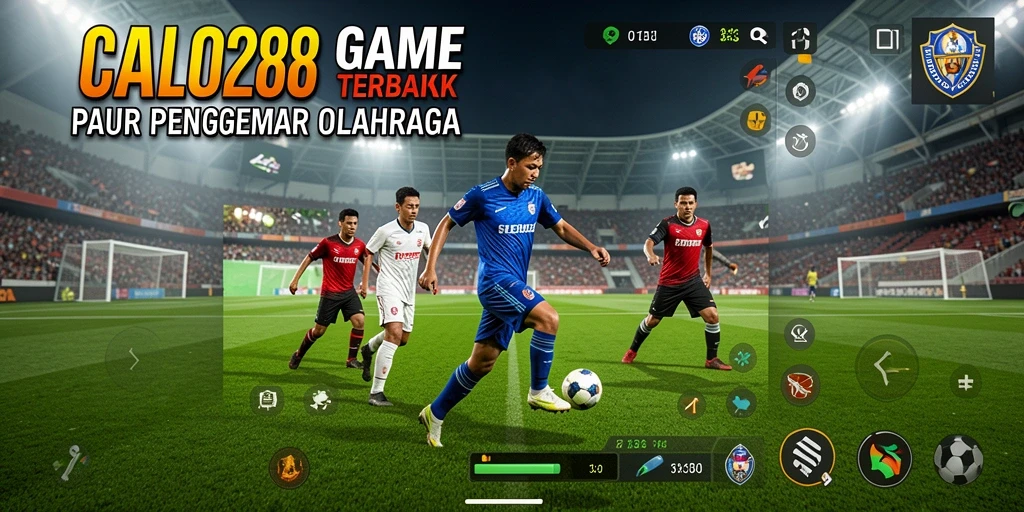 Screenshot gameplay <strong>CALO288</strong> menampilkan pertandingan sepak bola yang mendebarkan.