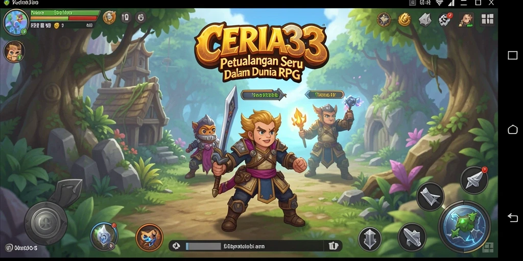 Tampilan gameplay CERIA33 yang menegangkan dalam dunia RPG.