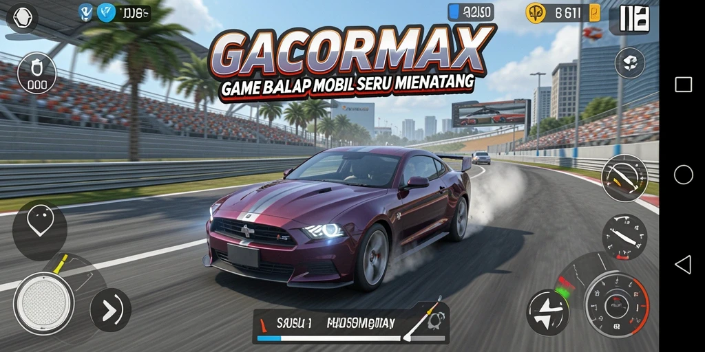 Tampilan screenshot GACORMAX yang menunjukkan aksi balap yang mendebarkan.