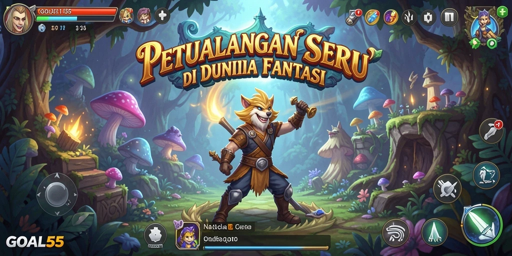 Screenshot gameplay GOAL55 yang memperlihatkan petualangan yang mendebarkan.
