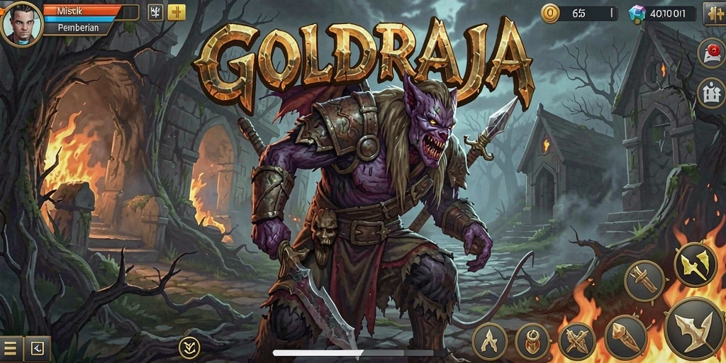 Tangkapan layar mencolok dari gameplay mencekam GOLDRAJA.