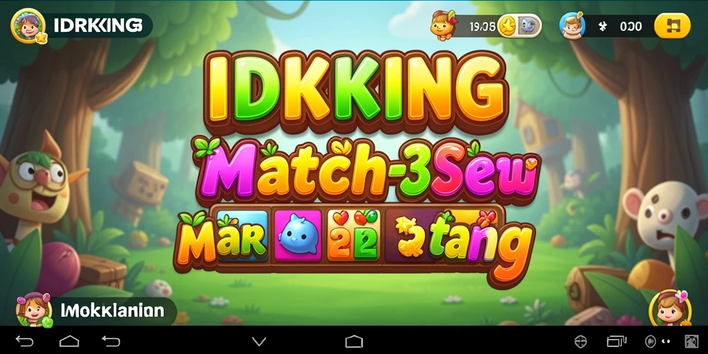 Screenshot gameplay IDRKING menunjukkan momen mencocokkan permata yang seru.