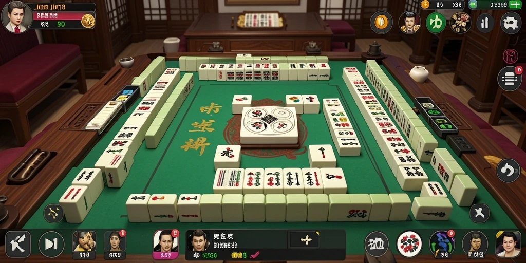 Screenshot utama JKT8 menampilkan gameplay Mahjong yang mendebarkan.
