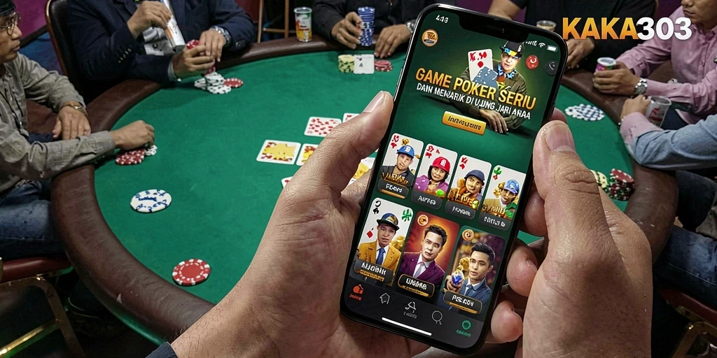 Screenshot gameplay KAKA303 menunjukkan momen seru dalam permainan Poker.