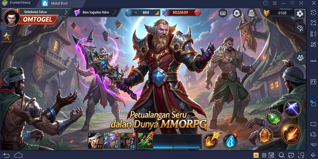 Tampilan seru gameplay OMTOGEL di dunia MMORPG.
