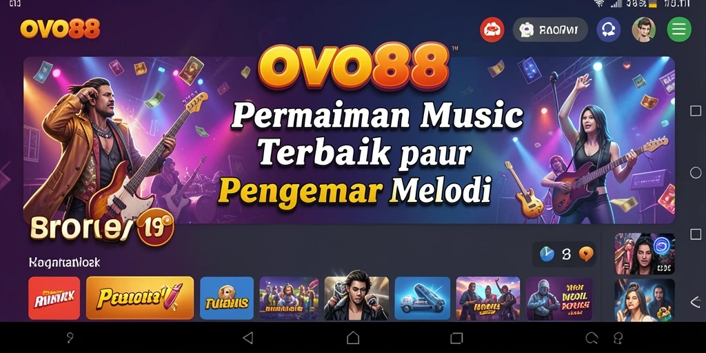Screenshot OVO88 menunjukkan pengguna sedang menikmati gameplay musik.
