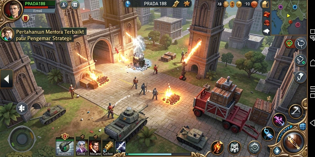 Tampilan gameplay PRADA188 yang menegangkan dalam aksi Tower Defense.