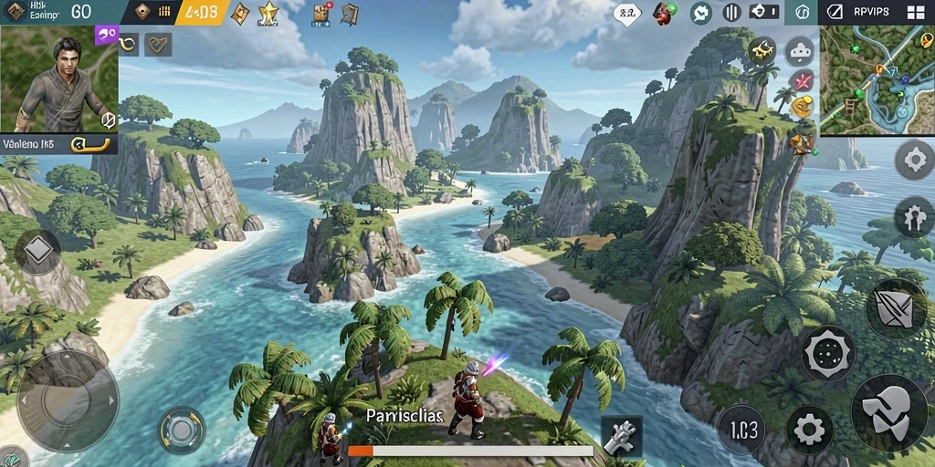 Tampilan gameplay yang menakjubkan dari dunia terbuka RPVIP8.