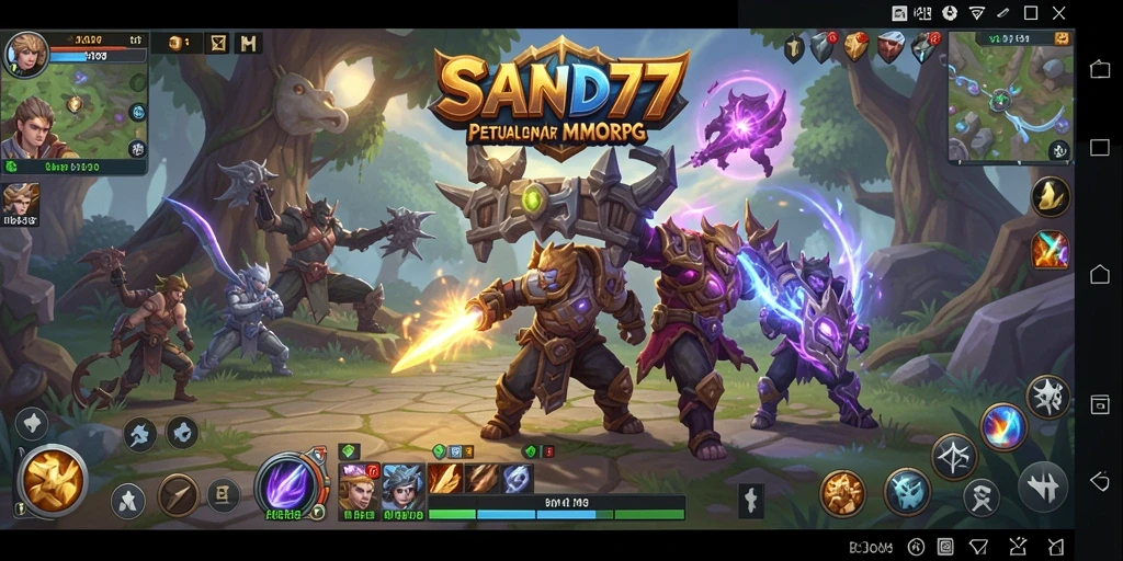 Screenshot SAND77 menampilkan aksi seru dalam permainan MMORPG.