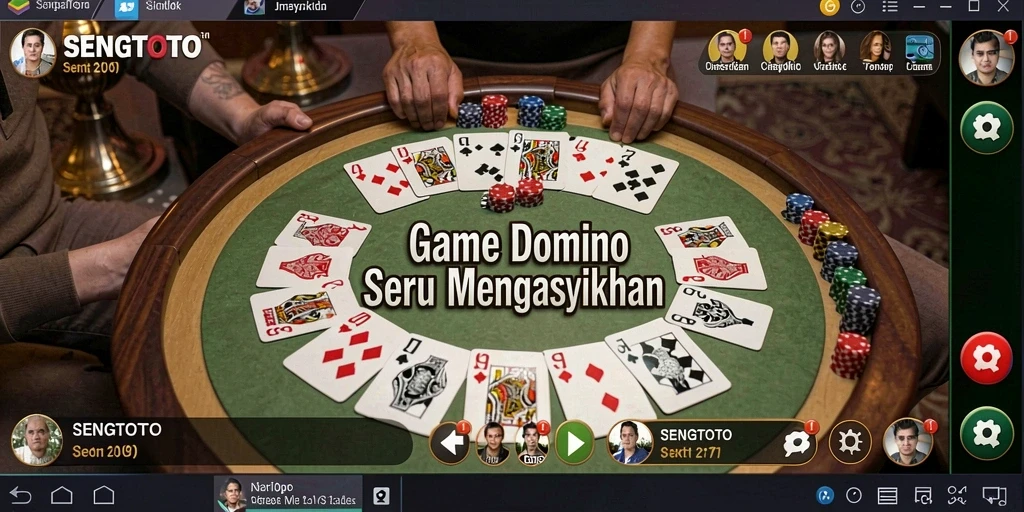 Screenshot gameplay SENGTOTO yang menampilkan keseruan permainan Domino.