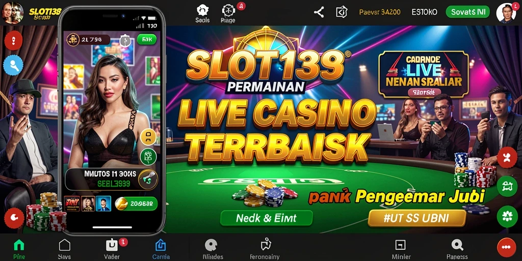 Screenshot menunjukkan dealer profesional yang sedang menyajikan permainan Live Casino.