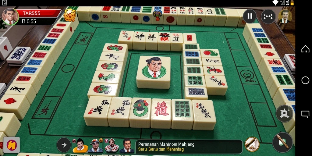 Menampilkan gameplay seru dalam permainan Mahjong TAR555.