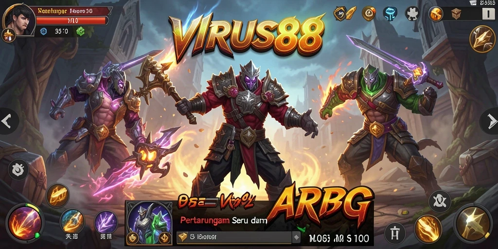 Tampilan gameplay ARPG yang seru dan mendebarkan di VIRUS88.