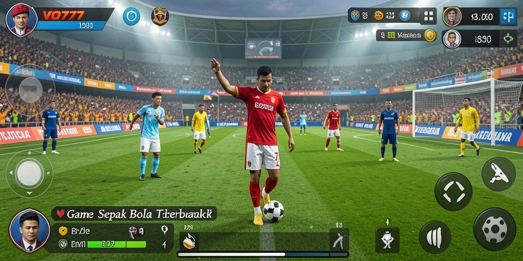Screenshot VO777 menampilkan aksi seru pertandingan sepak bola.