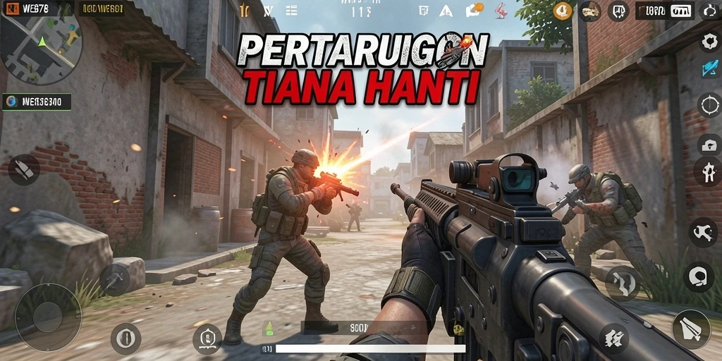 Tampilan menarik dari gameplay WE878 dalam aksi tembak-menembak.