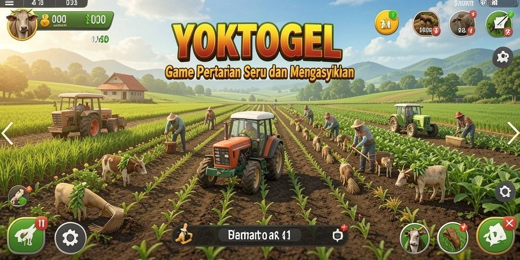 Gameplay YOKTOGEL menampilkan aktivitas bertani yang seru dan interaktif.